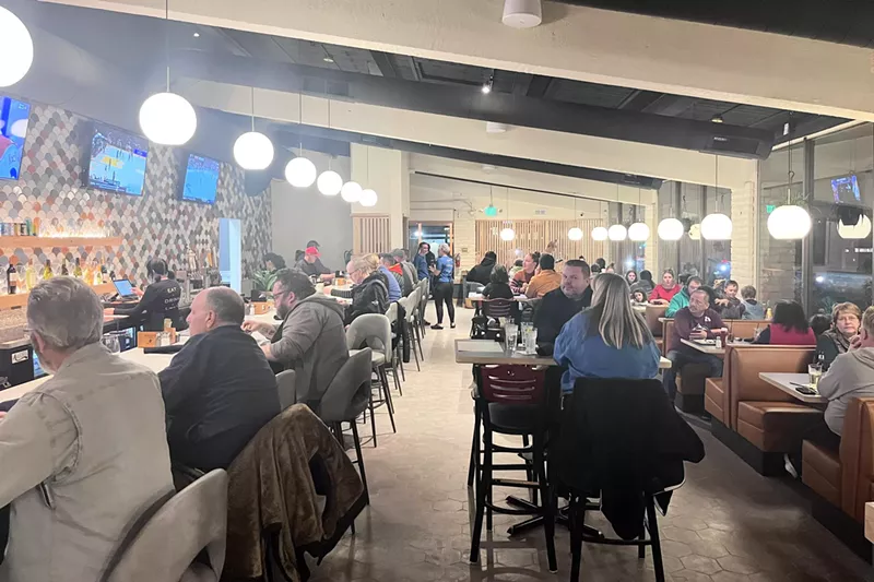 Image: Patrons seated inside a restaurant