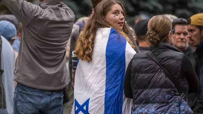 woman in israeli flag