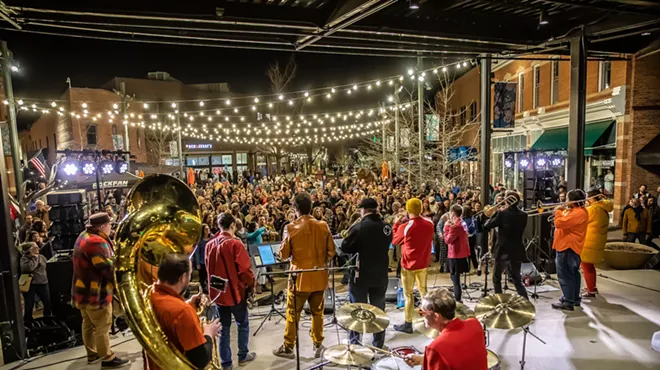 brass band performing on stage