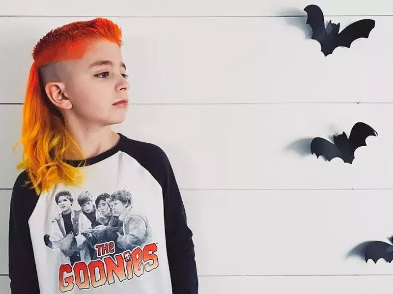 Image: Jude Tekavec is vying to be the victor in the National Kids Mullet Championships.