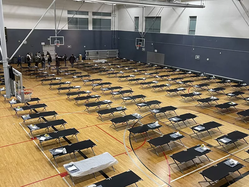 Image: The City of Denver is hosting over 100 recently-arrived migrants at an emergency shelter.