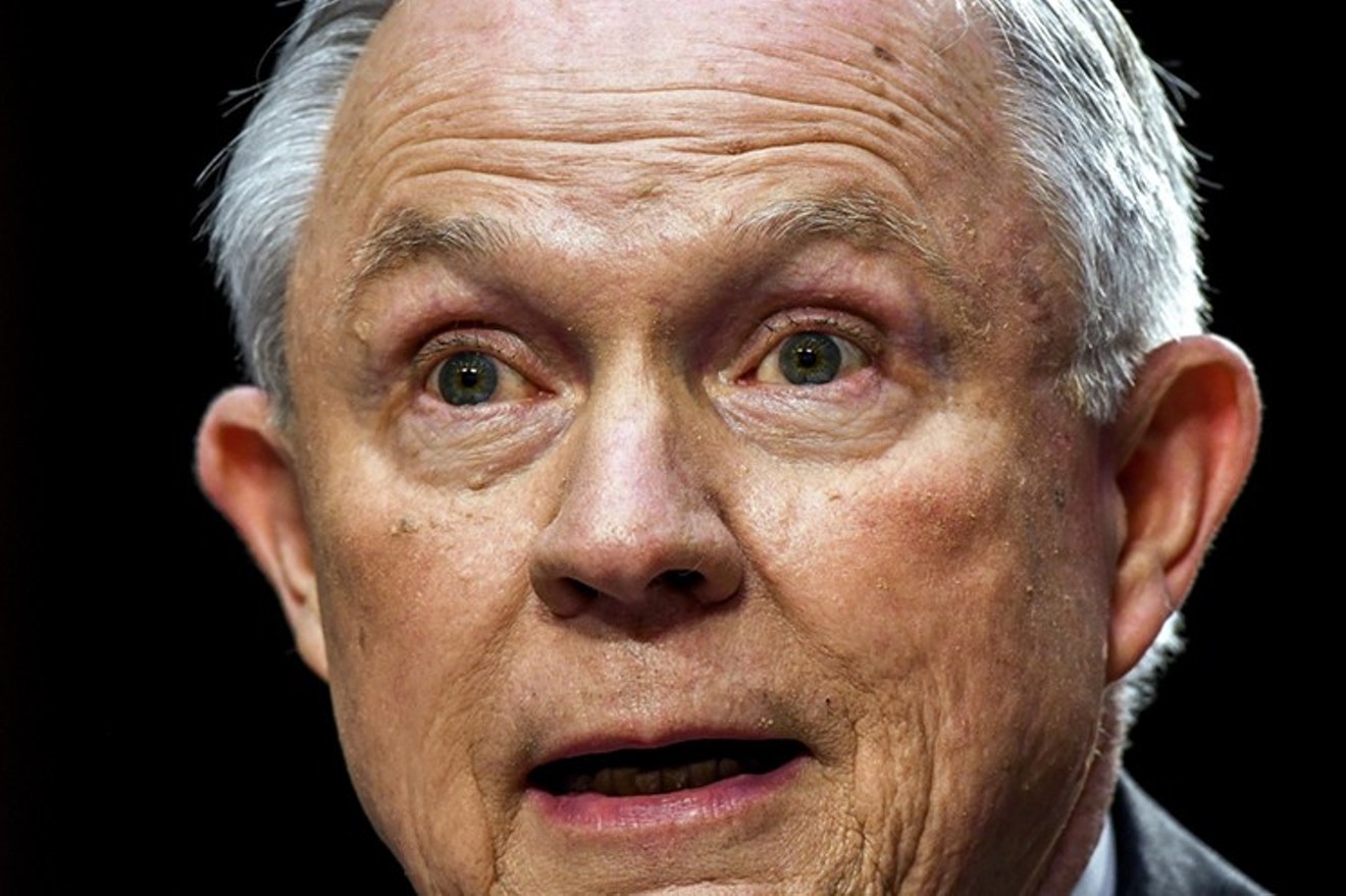 Attorney General Jeff Sessions in bug-eye mode.