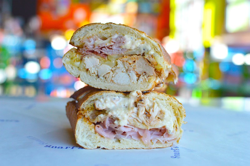 The cordon bleu sandwich at Snarf's.