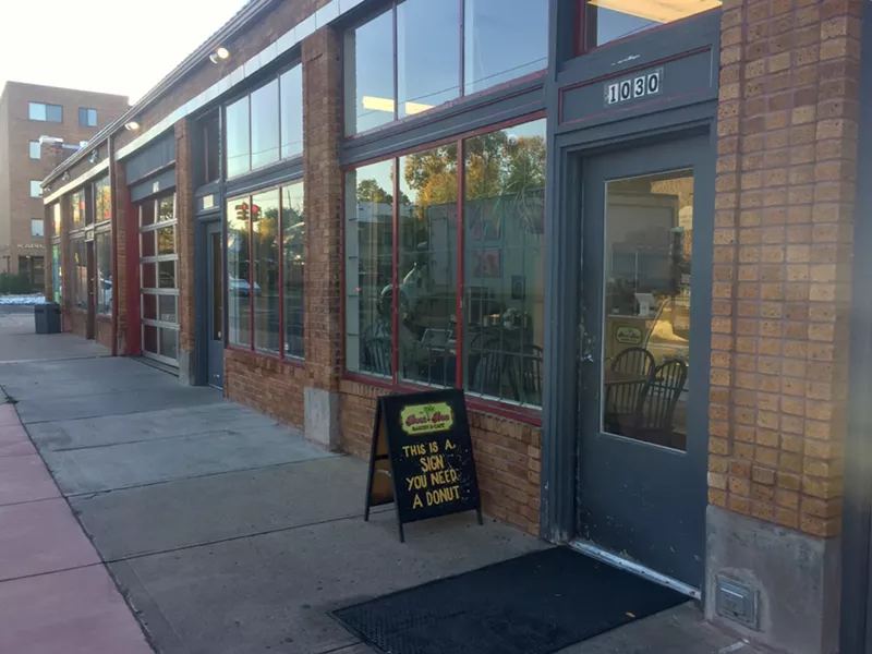 Image: The sign outside of Beet Box will lead you straight to the doughnuts.