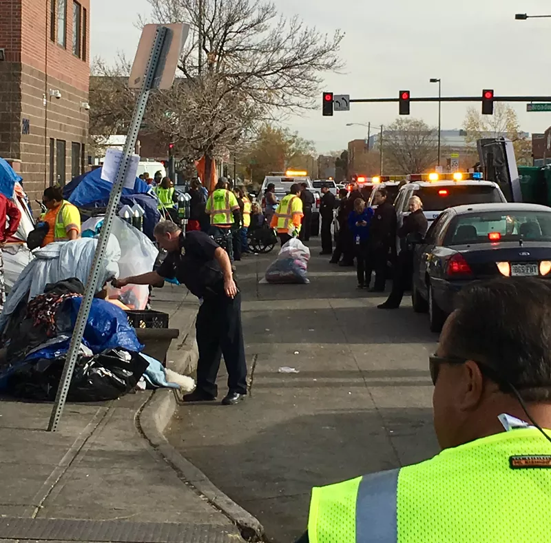 Image: A homeless sweep on October 29.