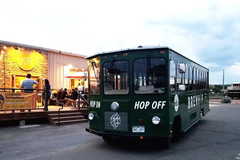 Image: The Brewhop Trolley makes multiple tap room stops in Longmont, Niwot and Gunbarrel.