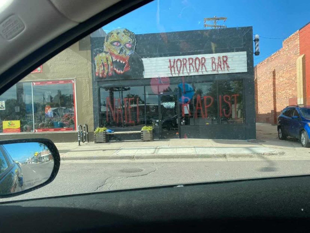 The Horror Bar window was tagged at the end of June, as allegations surfaced.
