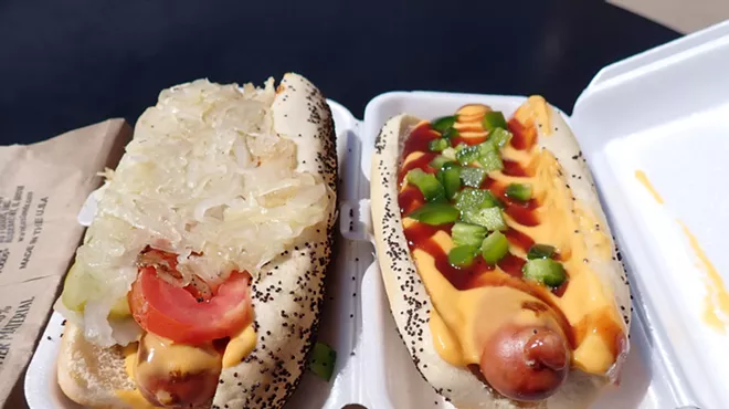 two hot dogs