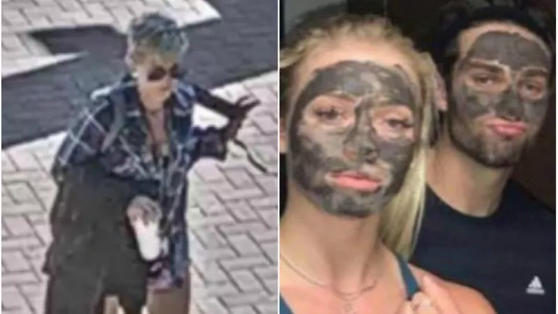 Image: A surveillance image of the woman in the racist video shared by CU Boulder Police and a photo of CSU students wearing blackface that went viral last month.