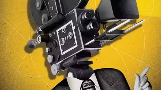A humanoid camera in a suit illustration