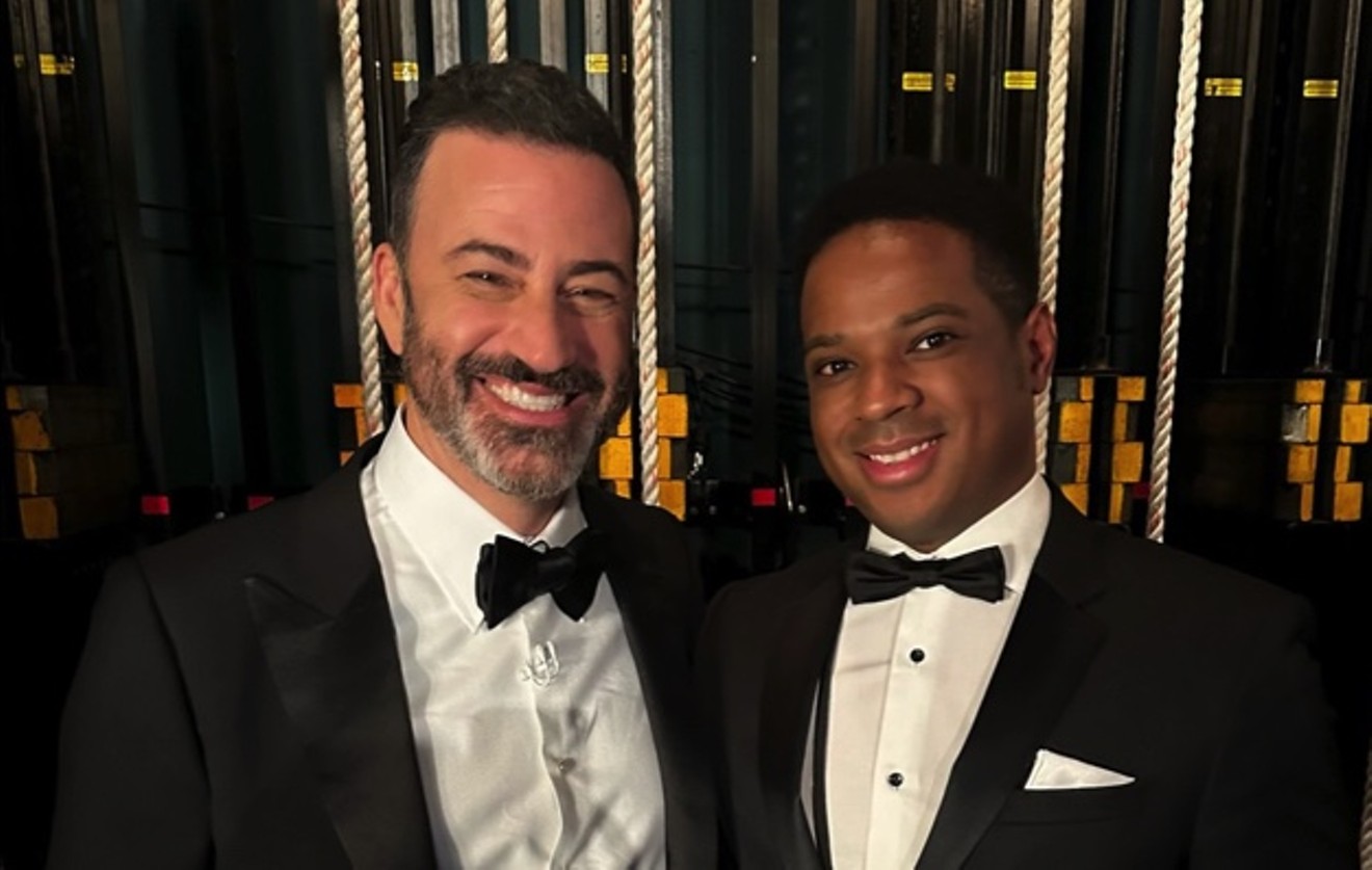 Jimmy Kimmel and Troy Walker pose together at the 2023 Academy Awards.