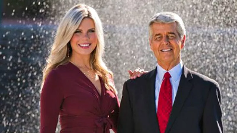 Image: Ed Greene with Lauren Whitney, who'll reportedly replace him, as seen in a photo taken prior to last fall's introduction of the CBS4 weather super team.