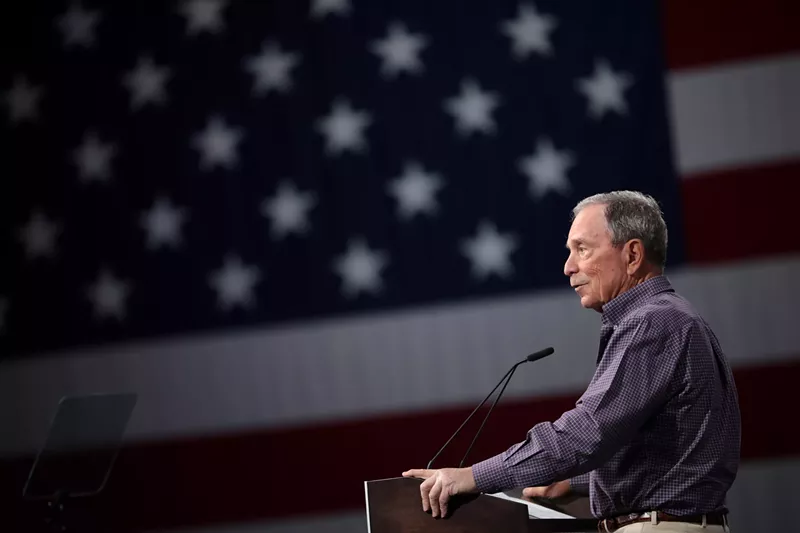 Image: Through February 5, Mike Bloomberg has spent more money on TV ads than Hillary Clinton did during her entire 2016 campaign.