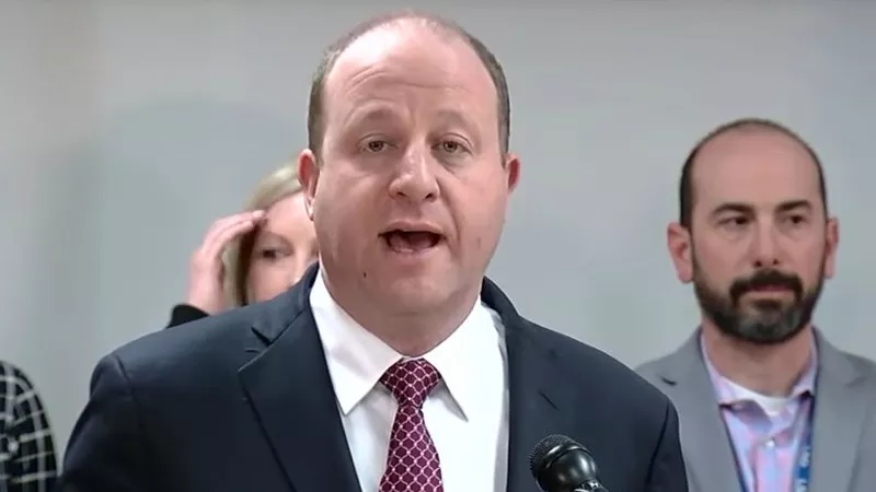 Image: Governor Jared Polis during a March 5 press conference about the state's first confirmed coronavirus case.