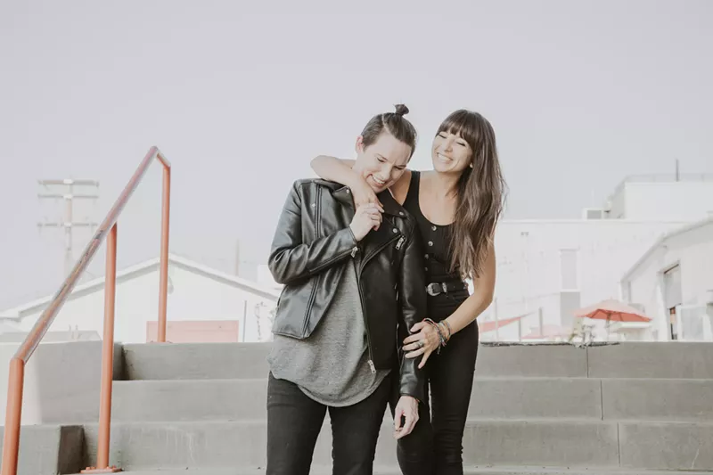 Image: Sarah Slaton, left, and her partner, Sarah Joelle.