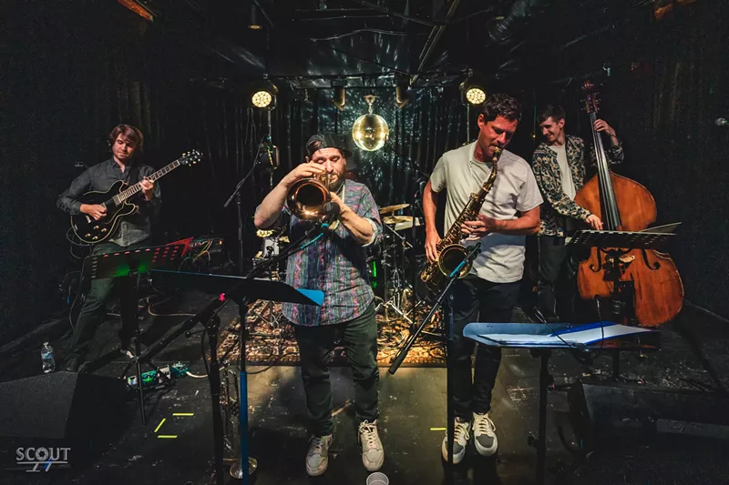 Image: Hunter Roberts, right, is leading a revolving lineup of musicians at Knew Directions.