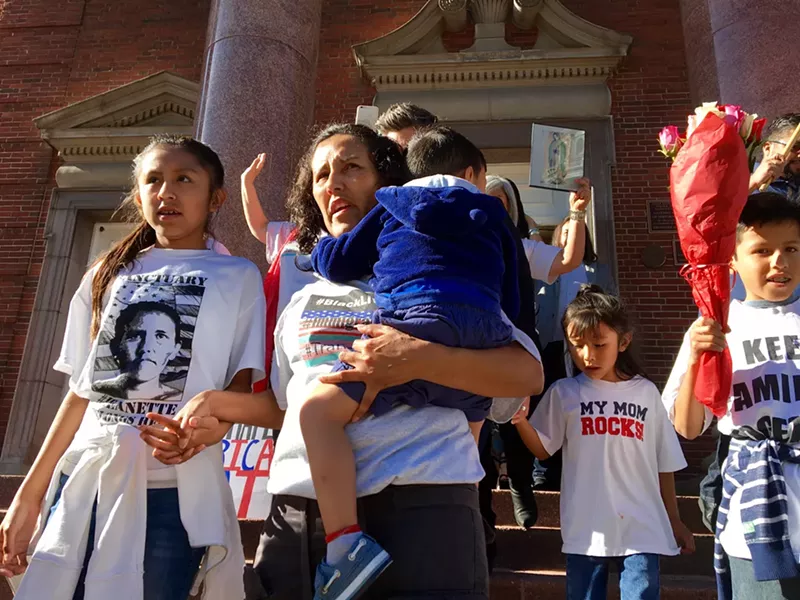 Image: Jeanette Vizguerra leaving sanctuary on May 12, 2017.