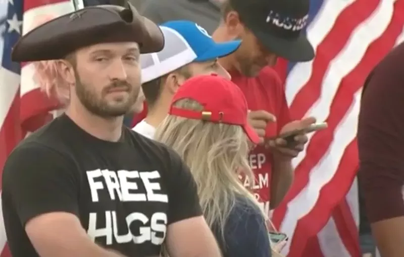 Image: One of the attendees at the September 1 Stop the COVID Chaos rally at Bandimere Speedway.