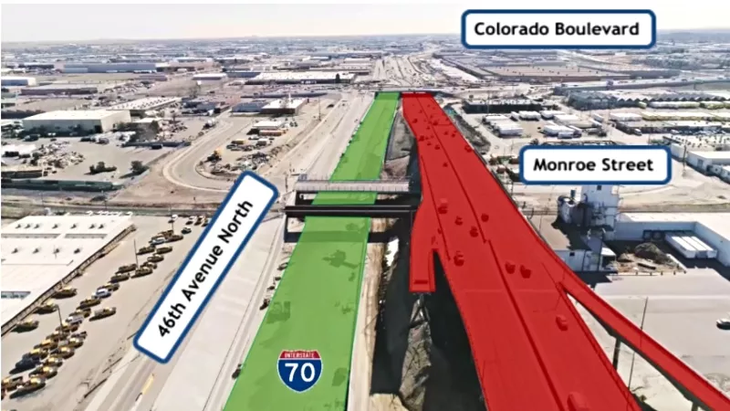 Image: A Colorado Department of Transportation graphic showing what it's calling the "Mile High Shift."