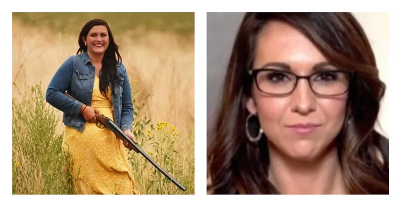 Image: The Twitter profiile pics of former Colorado state representative Bri Buentello and U.S. Representative Lauren Boebert.