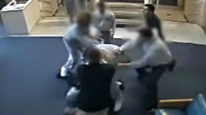 Image: Footage of a May 1 riot at Lookout Mountain Youth Services Center. The image has been blurred to protect the identity of the inmates.