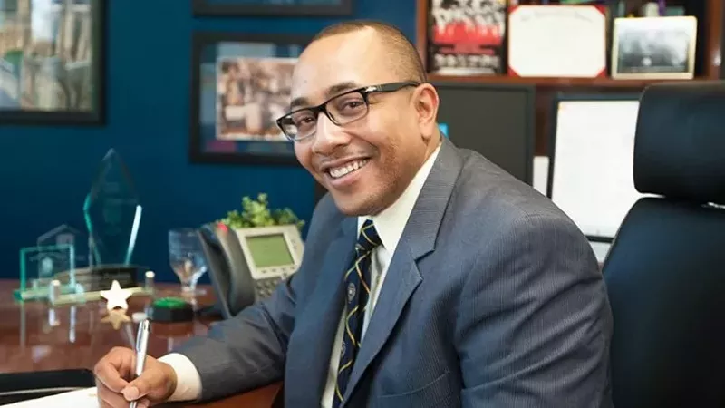 Image: Nick Dawkins during his time as principal of Manual High School.