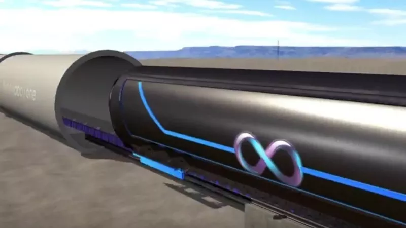 Image: An artist's rendering of the Hyperloop One system. Additional images and videos below.