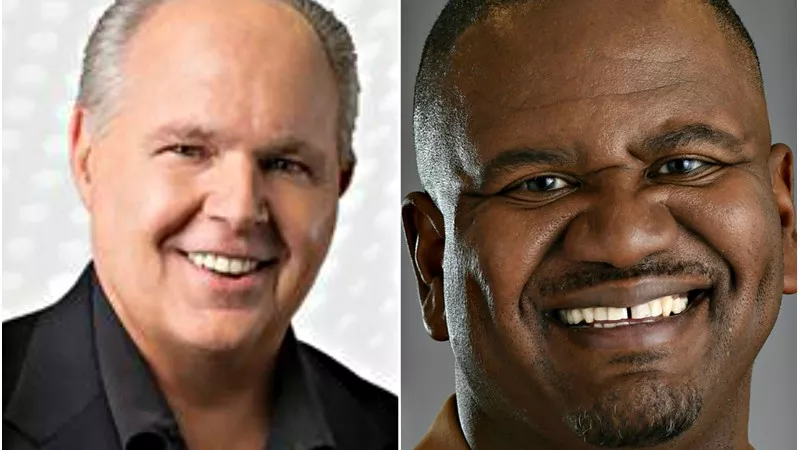 Image: Rush Limbaugh and Alfred Williams are heard on separate iHeartRadio stations in Denver.