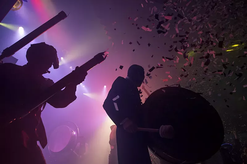 Image: The mysterious percussion-based electronic performance band, Itchy-O.