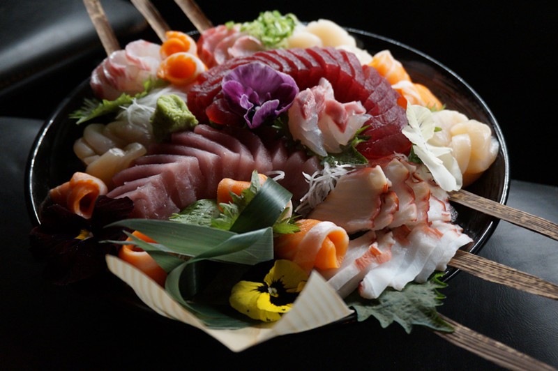 A mixed platter of sashimi from chef Corey Baker at Izakaya Ronin.