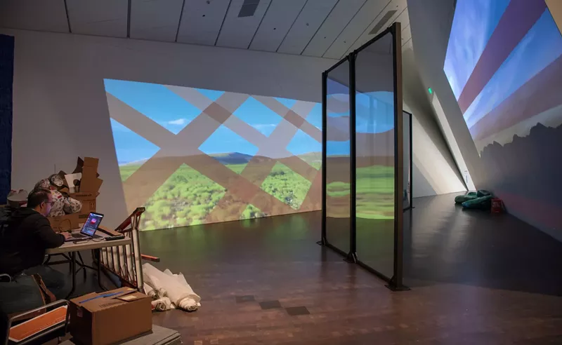 Image: "One-Way Mirror" during installation.