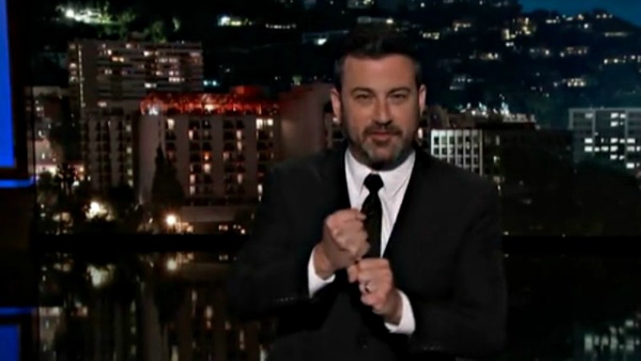 Jimmy Kimmel delivering his Jack Phillips bit on his late-night ABC talk show last week.