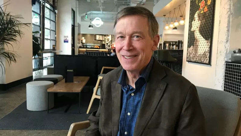 Image: John Hickenlooper at Broadway Market.