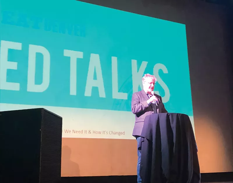 Image: John Kessler delivers his ED Talk on September 12.