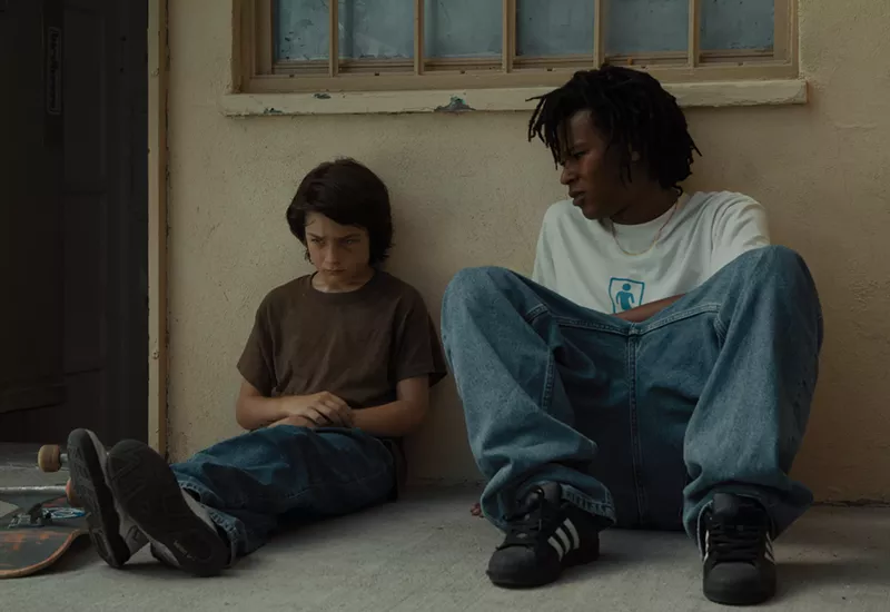 Image: Sunny Suljic (left) plays pint-sized thirteen-year-old Stevie, who eventually connects with some local skater boys he has been observing from afar led by Ray (Na-kel Smith), in Mid90s, a slice-of-life drama from Jonah Hill.