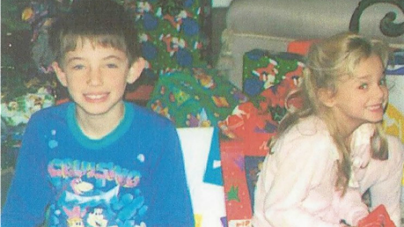 A 1996 Christmas photo of Burke and JonBenét Ramsey taken shortly before the girl's death.