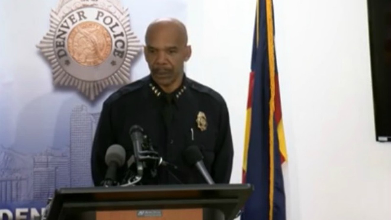 Chief Robert White at today's press conference.