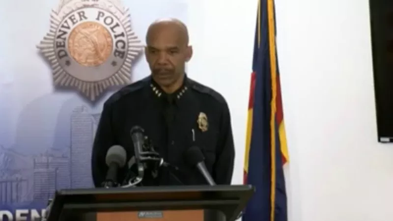 Image: Chief Robert White at today's press conference.