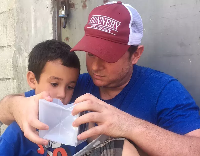 Image: On Juan Padró's visit to Puerto Rico, he gave out solar-powered lights in remote parts of the island.