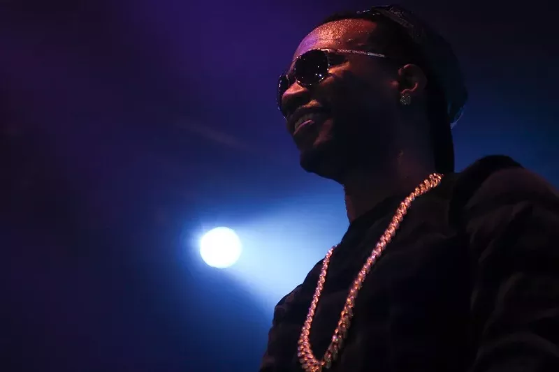 Image: Juicy J plays the Fillmore Auditorium in 2014.