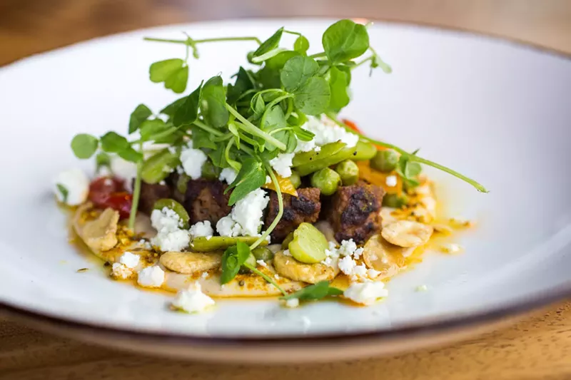 Image: Bet you can’t eat just one: the Moroccan lamb sausage.