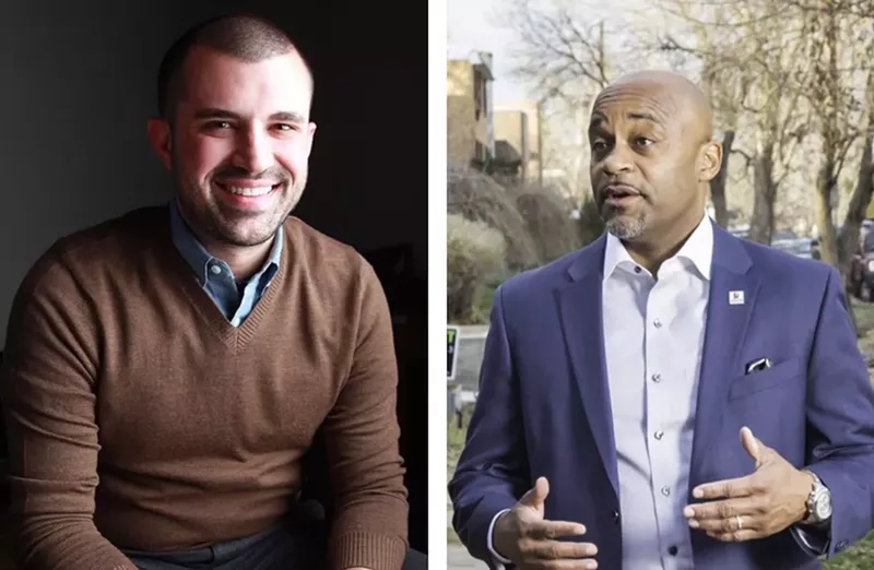 Image: Khalatbari (left) is running against incumbent Michael Hancock for mayor in the May 2019 election.