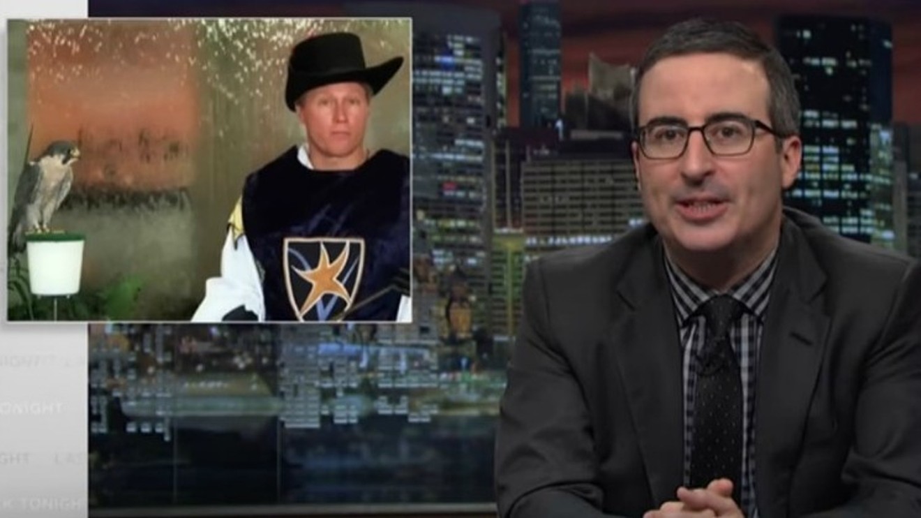 Kent Thiry in musketeer garb, as seen in a segment from HBO's Last Week Tonight With John Oliver.