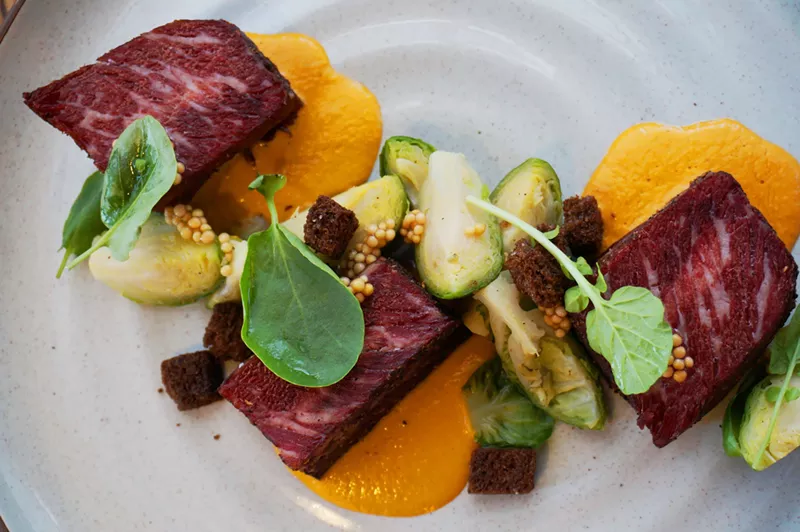Image: Short rib pastrami gets its distinctive pink tint from a slow cure