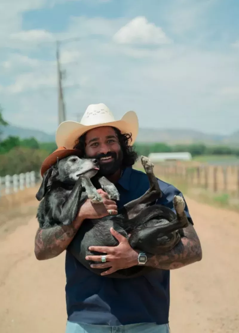Image: Man and his dog.