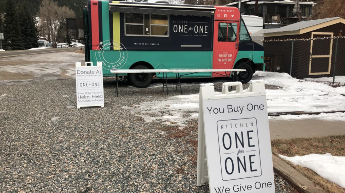 Kitchen One for One sells food on Taco Night to provide free food to others.