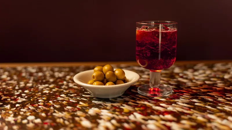 Image: Olive and cocktail at Semiprecious