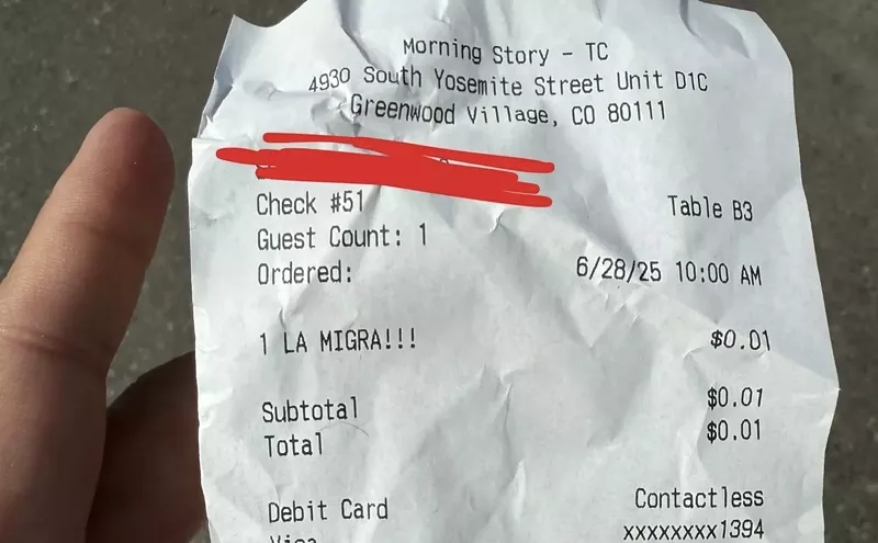 Image: Racist Receipt Sparks Backlash Online