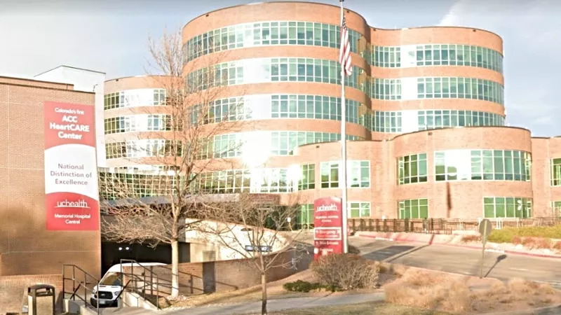 Image: Outside UCHealth Memorial Hospital Central in Colorado Springs.