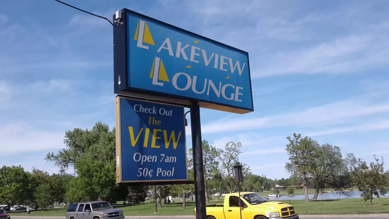 Image: Lakeview Lounge on Sheridan Boulevard sign hasn't changed in years — and neither have the prices and hours.